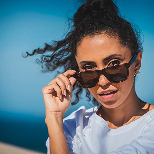 Óculos de Sol Hupi Brile Armação Tartaruga Lente Marrom Unissex, Cor: Marrom