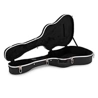 Hard Shell ABS Dreadnought Guitar Case Protective Foam Interior Lockable Latches Interior Pocket