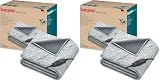 Beurer HD 75 Nordic Grey Heizdecke, Wärmedecke hergestellt aus recyceltem Material, kuschelig weich, 6 Temperaturstufen, maschinenwaschbar, Abschaltautomatik, 180 x 130 cm (Packung mit 2)