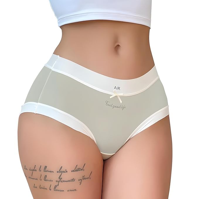 Women’s High Waisted Seamless Brief Panties – Soft Breathable Cotton Blend Underwear, Full Coverage Comfort Bikini, Stretch for Women & Girls (in, Alpha, M, Regular, Grey)-image-9