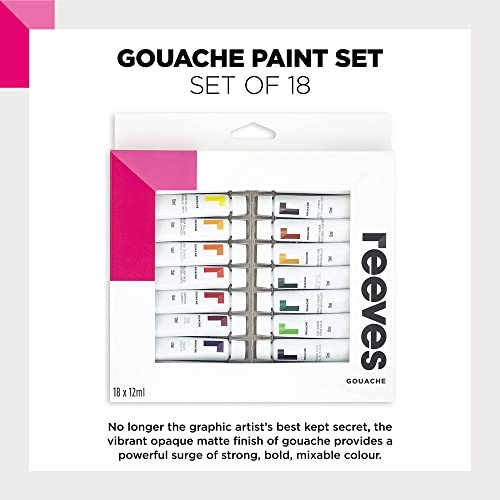 Image of Reeves Gouache Paint-10ml, Set of 18