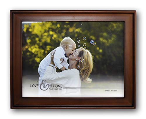 Spiretro 8 x 10 inch Country Scoop Wide Molding, Natural Solid Wood Picture Frame with Plexiglass, Vertically and Horizontally Display for Tabletop or Wall Decor Photo Frame, Plain Honey Brown - Thumbnail 3