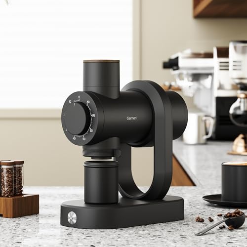 Burr Coffee Grinder,Wirsh Electric Single Dose Espresso Grinder Geimori GU64 with 64mm Flat Burr,Anti-Static Design,Stepless Adjustment from Fine to Coarse for Drip,Pour Over,French Press,Cold Brew