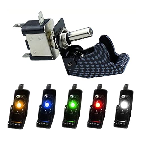 Interrupteur à bascule LED 12V 20A vert avec capot de protection pour auto et camion - 5
