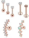 16G Cartilage Earrings Forward Helix Tragus Earring Studs Stainless Steel Labret Jewelry Monroe Lip