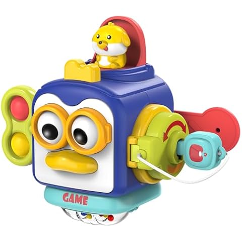 Montessori Toys for 1 Year Old, Sensory Toys for Toddlers 1-3, Activity Busy Cube Travel Toys, 1 Year Old Boy Girl Toys First Birthday Gift, Toddler Learning Toys Baby Toy 12-18 Months 1 2 3 Year Old Cover