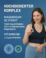 Magnesium Bisglycinat mit Vitamin B6 – Hochdosiert 1500 mg - 120 Kapseln – Ansicht 3