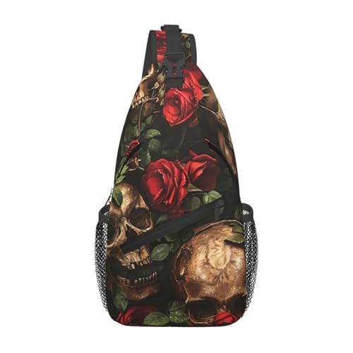 Mochila cruzada de calaveras para viajes al aire libre y paseos