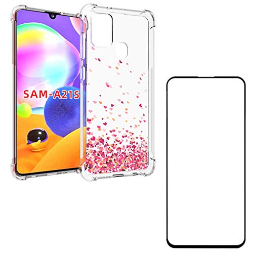 Capa Anti Impactos Corações Samsung Galaxy A21s + Película 5D Nano Flexível