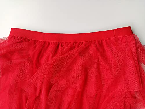 Women's Elastic Waist Tiered Layered Mesh Ballet Prom Party Tulle Tutu A-line Long Skirt4