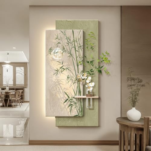 Décoration murale en grès 3D avec éclairage LED minimaliste pour une architecture d'intérieur
