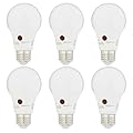 Amazon Basics A19 Dusk to Dawn Sensor LED Light Bulb, 60 Watt Equivalent, Energy Efficient 9W, E26 Standard Base, Soft White 2700K, Non-Dimmable, 10,000 Hour Lifetime , 6-Pack