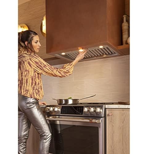 GE Smart Range Hood Insert | 30 Inch Kitchen Exhaust Fan with 4 Speeds, Dimmable LED Lights | Wifi Connectivity & Smart Home Kitchen Essentials for Frequent Cooks | 610 CFM | Stainless Steel