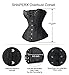 SHAPERX Women's Corset Top Lace Up Boned Sexy Halloween Costume Plus Size Overbust Steampunk with G-String, SZ1854-Black-M