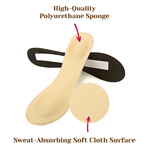 Image of CB 4-Pairs of Cloth Surface Sponge Inserts Invisible Slim Lightweight Insoles Liners, Ball of Foot Pain Relief Cushion, Barefoot Support, 3 /4 Length for Women's Shoes 5-7, Style A, Leopard
