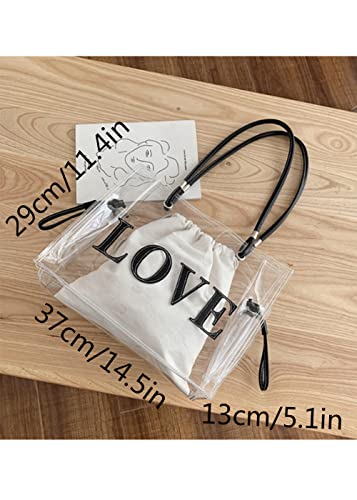 Bolso Tote Transparente Grande de Mujer miniatura 7