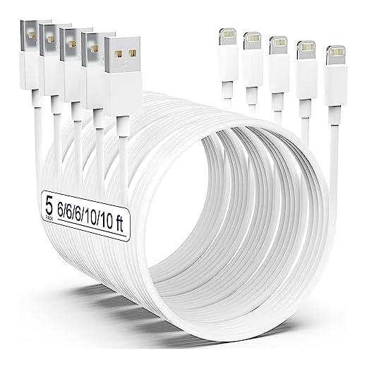 [Apple MFi Certified] iPhone Charger 5pack[6/6/6/10/10FT] Long Lightning Cable Fast Charging Cord iPhone Charging Cable Compatible iPhone 14/14 Pro/Max/13/12/11 Pro Max/XS MAX/XR/XS/X/8/7/Plus iPad