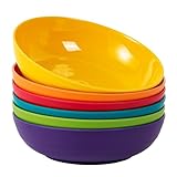 KX-WARE 8-inch Melamine Bowls, 40-ounce Salad/Pasta/Dinner Bowls, set of 6 Multicolor