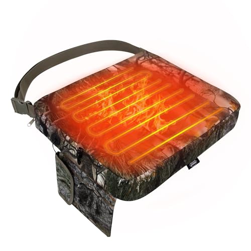 MDSTOP Heated Hunting Seat Cushion, Waterproof Seat Pads for Tree Stand & Ladder Stand, for Hunting, Ice Fishing,Hiking, Camping(Battery not Included) Camo