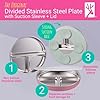 Elk and Friends Stainless Steel Divided Plates with Silicone Sleeve for Babies & Toddlers | Lids Included | Stay Put Suction | Dinner & Snack Plates | 2 Pack #1