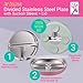 Elk and Friends Stainless Steel Divided Plates with Silicone Sleeve for Babies & Toddlers | Lids Included | Stay Put Suction | Dinner & Snack Plates | 4 Pack