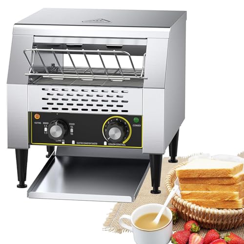 Aioneer Tostadora Comercial De 600 Rebanadas/Hora con Cinta Transportadora, Ideal para Restaurantes Y Restaurantes. Tostadoras Industriales De Mostrador. Horno Tostador Automátic-2800w