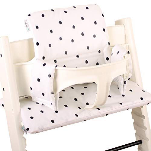 Ukje - Cojin Para Tronas de Bebe Stokke Tripp Trapp 2 Piezas Funda Silla OEKO TEX® Standard 100 Funda Cojin Revestimiento Plastico Práctico Fácil de Limpiar Animales blancos