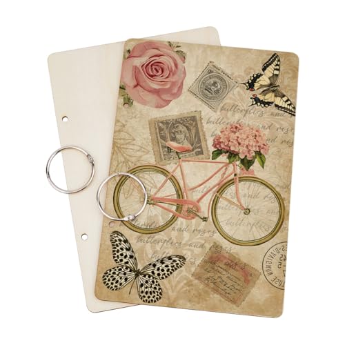 SUPERDANT Porta-cartões vintage organizador de livros de planejamento, fichário de folhas soltas de
