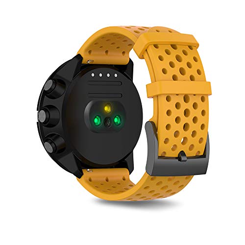 Correa de Reloj Compatible con Suunto 9, Universal 24MM Pulsera de Silicona Compatible para Suunto 9 Baro / 7 / D5 / Spartan Sport Wrist HR (Naranja, S)