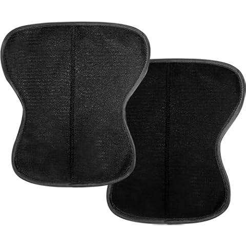 SHINE WELL 2pcs Hook & Loop Extension Pads, Breathable and Washable, Black Cover