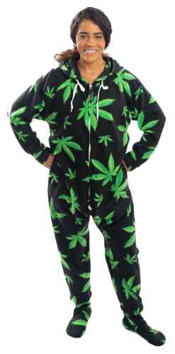 Image of Forever Lazy Adult Onesie Pajamas, Footed Fleece One-Piece Unisex Lounge for Women and Men with Detachable Feet
