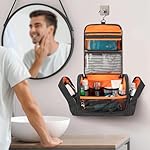 Tactical Toiletry Travel Bag for Men, Hanging Dopp Kit Hygiene Bag Shower Organizer with Hook for Toiletries and Shaving Care, Black (Empty Bag) - Image 2