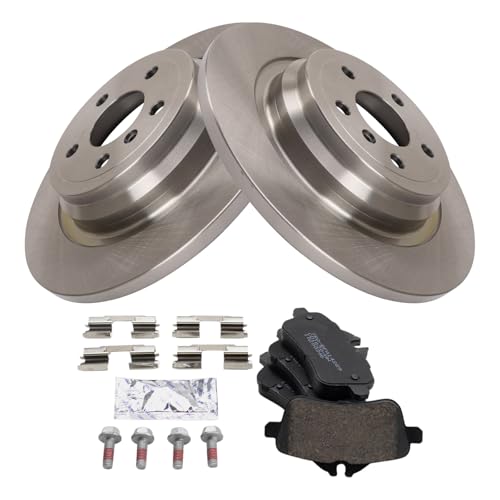 Image of TRQ Rear Brake Pad and Rotor Set Ceramic Compatible with 2016 GLE300d 2016-2018 GLE350 2015 ML250 2012 ML350
