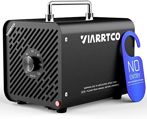 VIARRTCO 15000mg/h Ozone Machine Generator Air Odor Removal Ionizer Up to 3000+ Square Feet for Home, Car, Basement, Garage, Smoke, Pet Room - Metallic Black
