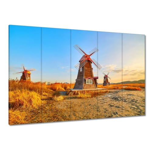 Peinture imprimée sur toile 100x70 tableau decoration murale moulin paysages