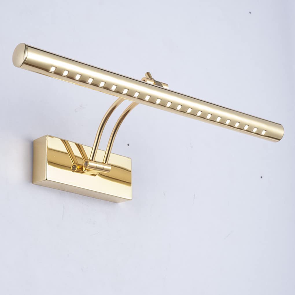 LED Luz de espejo 40CM Lámpara de baño europeo Vintage 5W Blanco frio 6000K Ajustable Luz de espejo retro Lámpara de espejo Impermeable Luz de maquillaje Luz de imagen,Oro