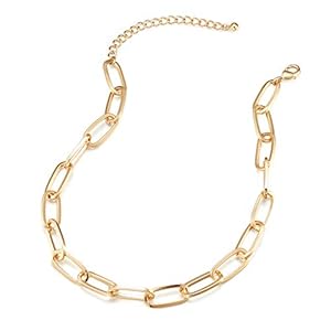 LANE WOODS Gold Chain Necklace and Bracelet for Women Ladies Dainty and Chunky Chain Link Paperclip Jewelry Set
