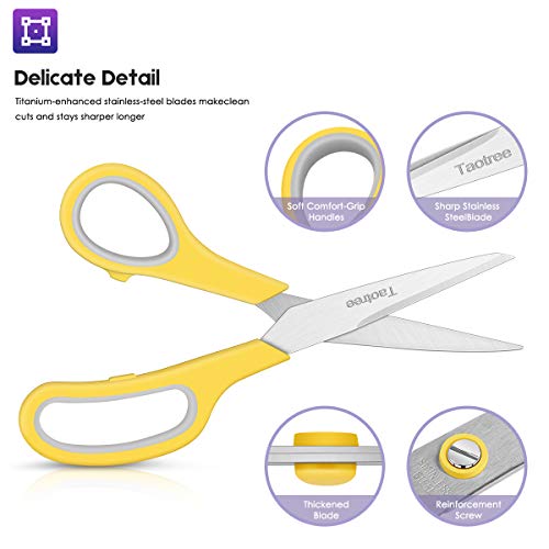 Scissors Bulk 20-Pack, Taotree 8" Multipurpose Scissors, Soft Comfort-Grip Handles Stainless Steel Sharp Shears For School Office Home, High/Middle School Classroom Scissors, Sewing Diy Craft Supplies #TOP3