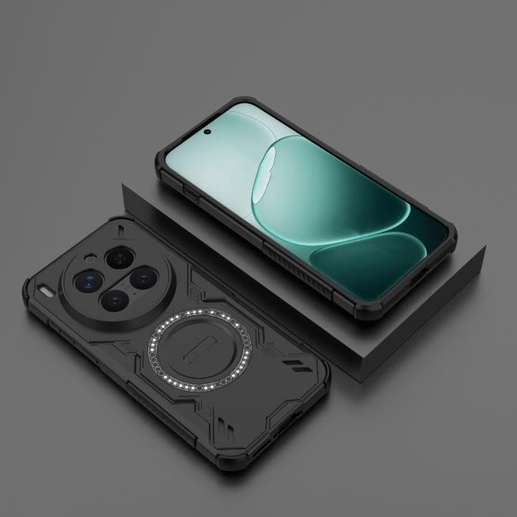 Image of Shockproof Defender Double Layer Lightweight Protective Case Cover for vivo X300 Pro 5G (Strong Hard PC + Soft TPU, Black)
