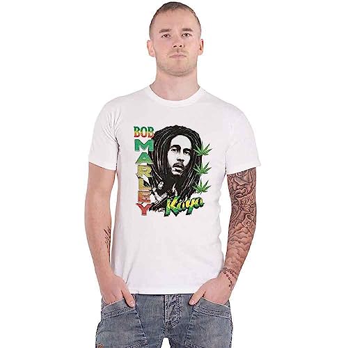 T-shirt Bob Marley Kaya blanc en coton Rock Off pour fan de reggae taille S