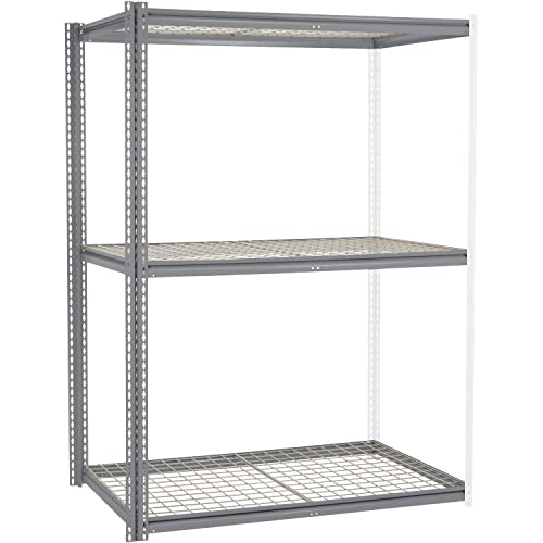 Global Industrial High Cap. Add-On Rack 60Wx48Dx60H 3 Levels Wire Deck 1300 Lb. Per Level Gry