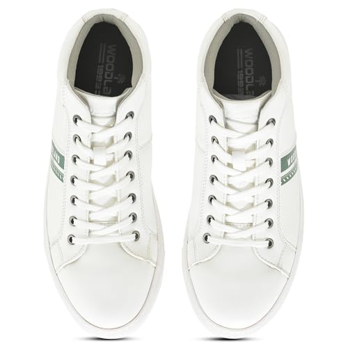 Buy Woodland Men's White PU Sneakers-9 UK (43EURO) (OSNB 4507022) at Amazon.in - Image 4