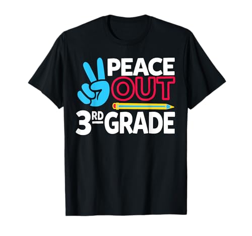 Peace Out 3rd Grade Last Day of School Teacher Girl Boy T-Shirt