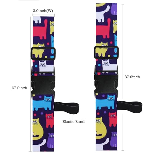 Image of Luggage Straps for Suitcases TSA Approved Easy Pack Organized Suitcase Strap, Luggage Strap, Luggage Belt Strap, Bag Straps for Luggage. Buckle Straps Travel Accessories (Cat)