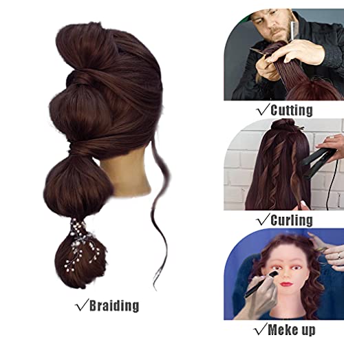 Cosmetology Mannequin Head with Synthetic Hair and Adjustable Stand 26-28” Blonde for Braiding Hair Styling Training Hairart Hairdressing Salon Display