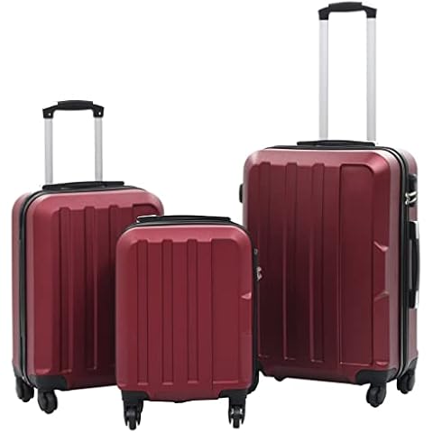 vidaXL Wine Red Hard Shell Suitcase Set Cover