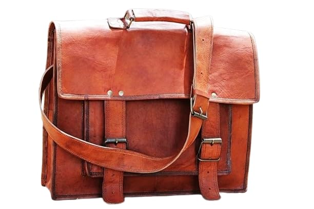 Amazon.com: Generic Handcrafted Genuine Leather Messenger Bag, Vintage  Brown, Brass Hardware : Clothing, Shoes & Jewelry