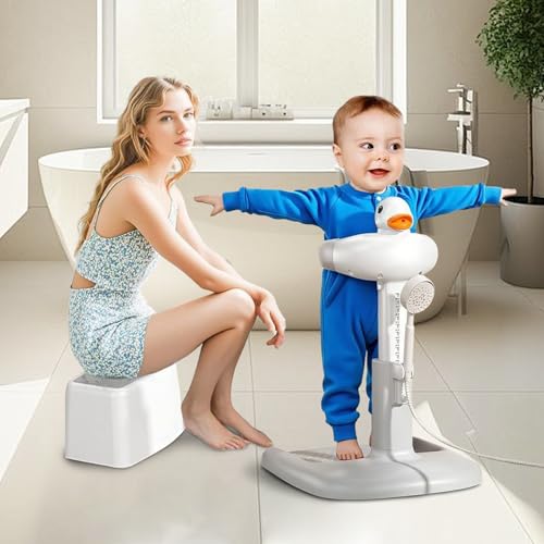 Support pour bain de bébé debout idéal dans la salle de bain