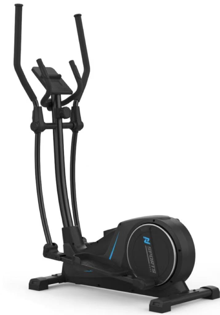 Elíptica para Casa, Elíptica Magnética Ultrasilenciosa con 16 Niveles de Resistencia, Volante de inercia 8kg, Zancada 42cm, Capacidad de Peso 150kg, Compatible App, Monitor LCD,Sensor de Pulso