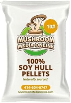 Mushroom Media Online - 100% Soy Hull Mushroom Pellets – Substrate for Mushroom Cultivation, Ideal for Oyster, Shiitake, Lion’s Mane, and More (10 Pounds)